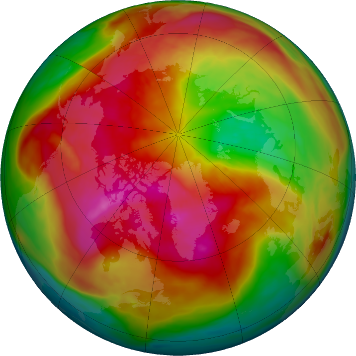 Arctic ozone map for 28 February 2024